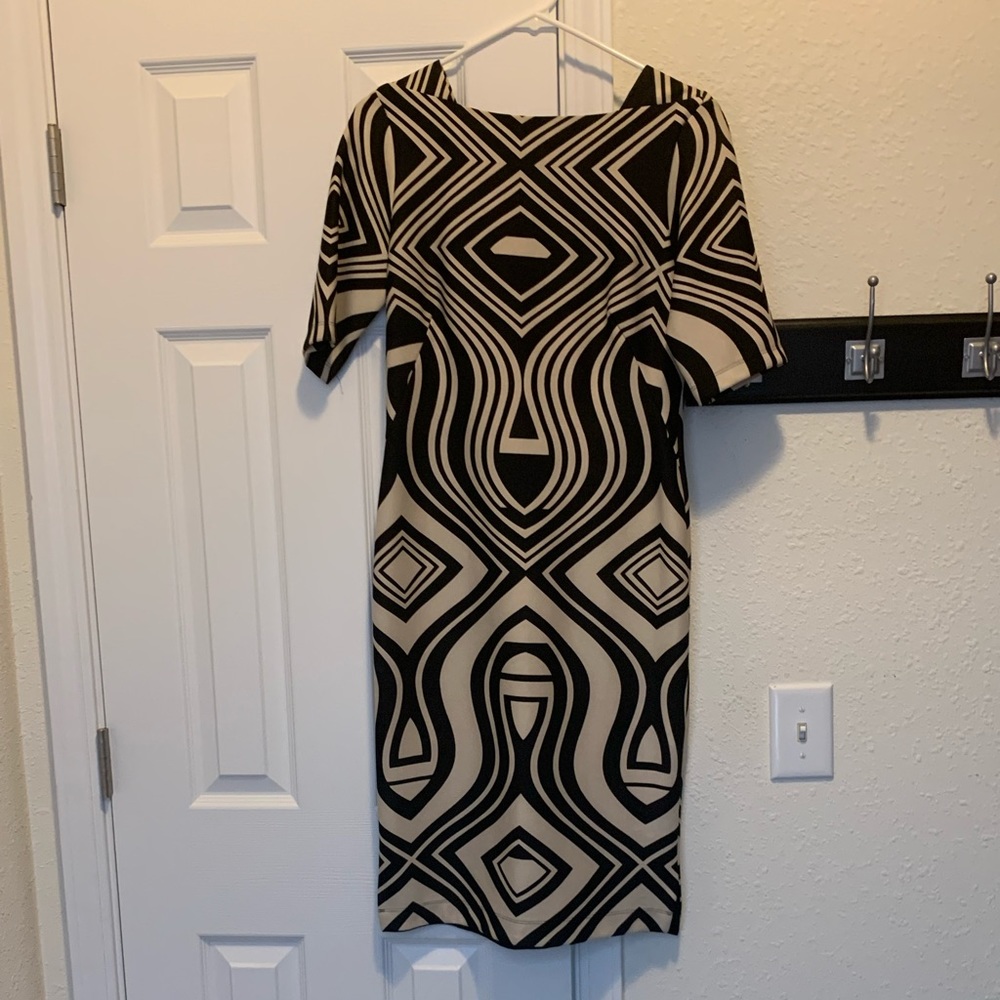 Geometric print midi dress